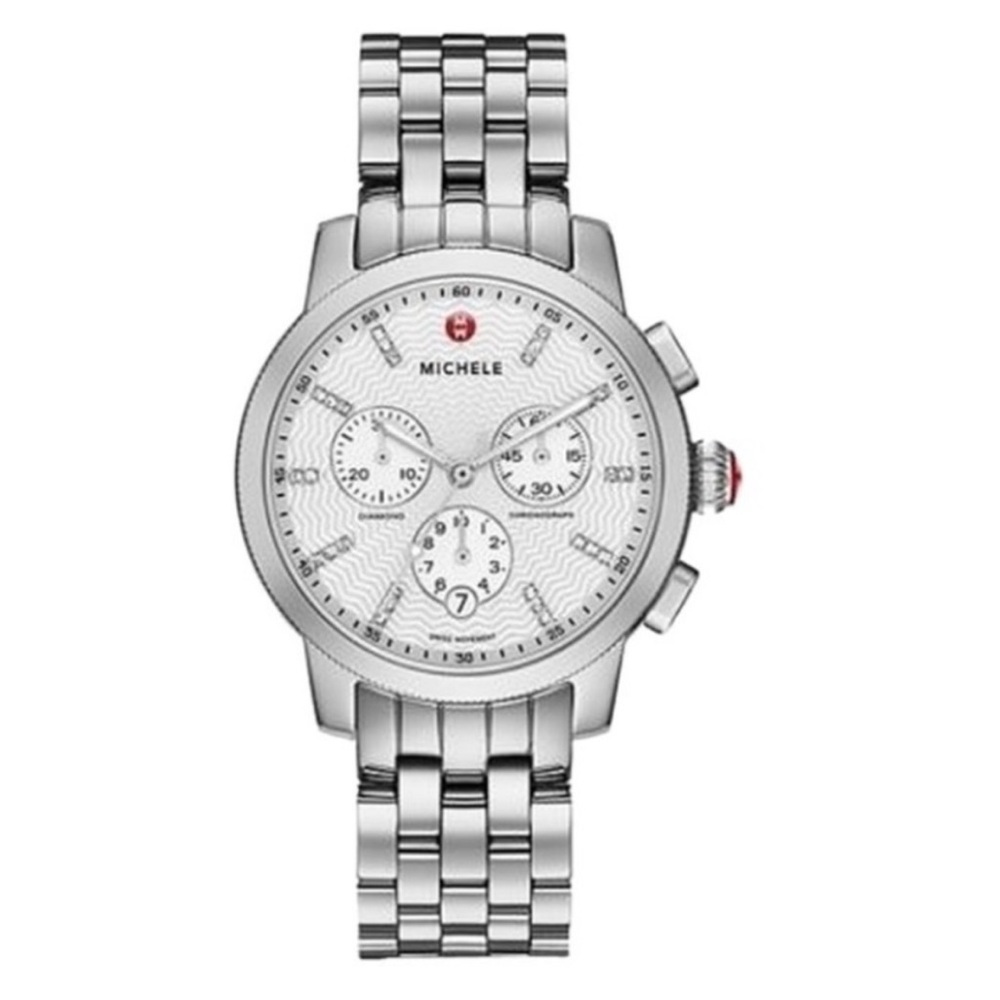 Michele stainless steel uptown watch